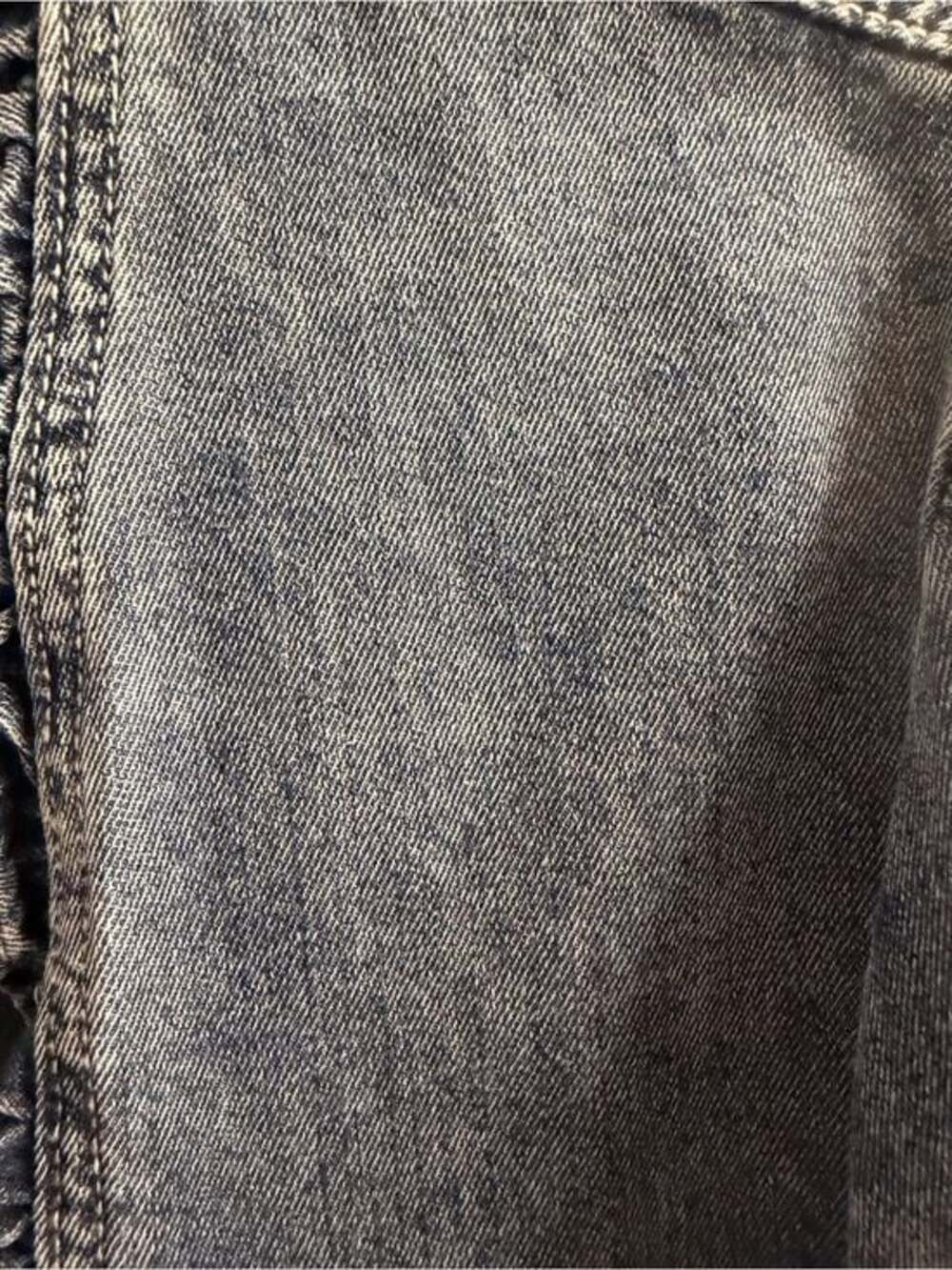 Light Wash Ruffle Denim Jacket XL - Picture 4 of 7